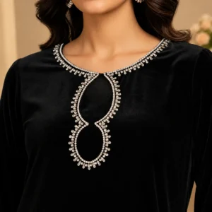 Black wholesale velvet suit (4)