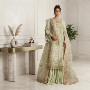 Green Mist Party Wear Dress Pakistani