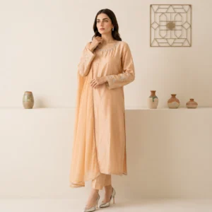Light Apricot pakistani silk suits