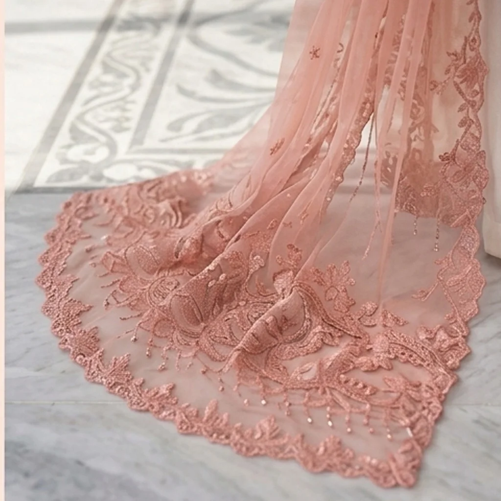 Peach & Off-White Chiffon party wear dresses pakistani