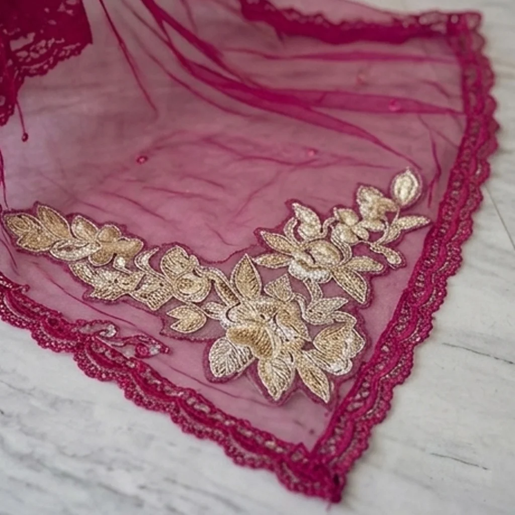 Rich Magenta Chiffon pakistani party wear uk