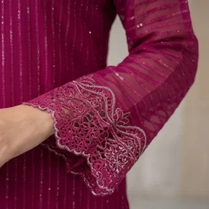 Rich Magenta Chiffon pakistani party wear uk