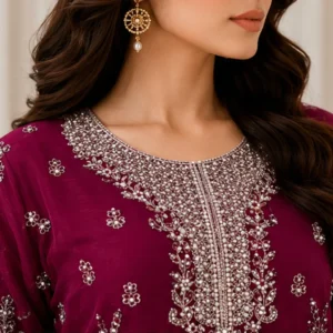Royal Plum Chiffon pakistani party wear suits