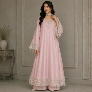 Baby Pink pakistani silk suits UK