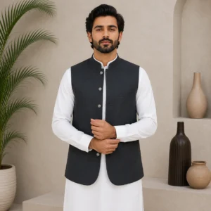 Black Suiting Wedding Waist Coat Men