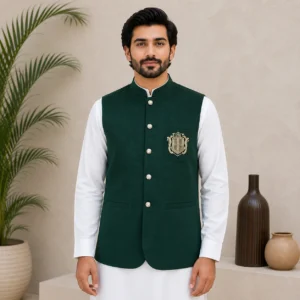 Bottle Green Suiting Waistcoats For Wedding