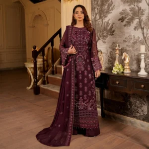 Dark Sienna Chiffon Party Wear Dresses Pakistani