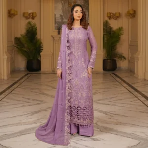 Lilac Chiffon Pakistani Party Wear UK