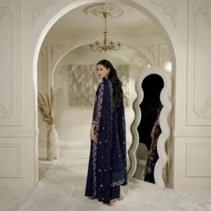 Navy Blue Chiffon Party Wear Pakistani Suits