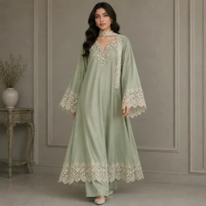 Sage Green pakistani silk suits UK
