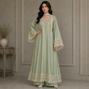 Sage Green pakistani silk suits UK