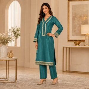2 Piece Teal silk pakistani suits