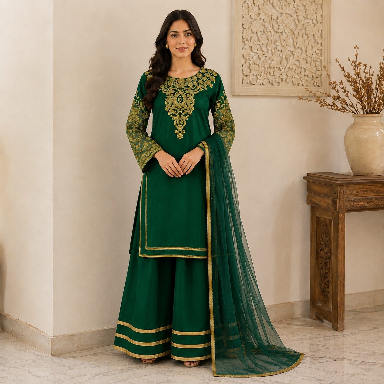 Emerald Green chiffon suits uk