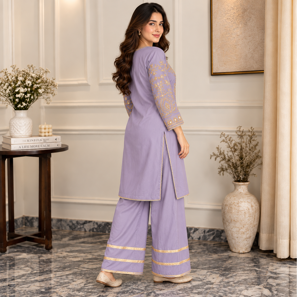 Lavender Organza Suit UK