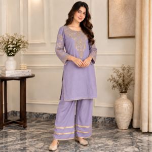 Lavender Organza Suit UK