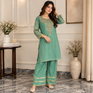 Mint Green Pakistani Organza Suit