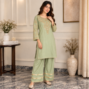 Sage Green Organza Pakistani Suit UK