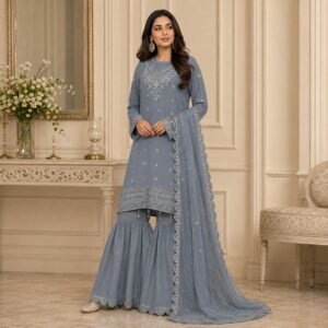 Slate Grey Chiffon Suits Uk