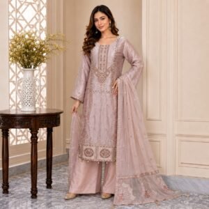 Mauve Pakistani Silk Suits UK