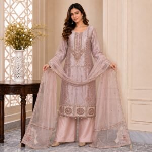 Mauve Pakistani Silk Suits UK