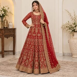 Bright Red Pakistan Barat Dresses