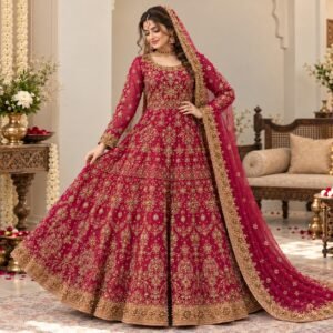 Deep Magenta Barat Dresses for Bridal