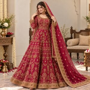 Deep Magenta Barat Dresses for Bridal