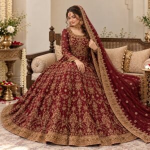 Deep Maroon Pakistan Barat Dresses