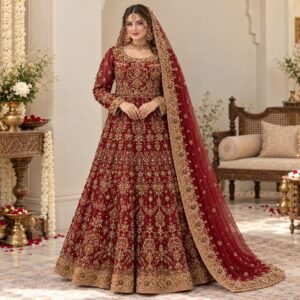 Deep Maroon Pakistan Barat Dresses