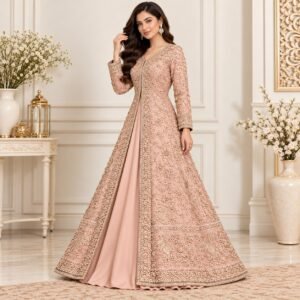 Dusty Rose Walima Gown for bride