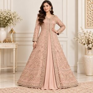 Dusty Rose Walima Gown for bride
