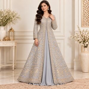 Grey Pakistani Gown for Walima