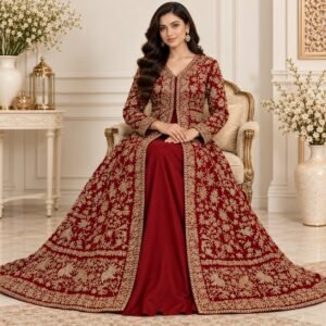 Maroon Pakistan Barat Dresses Barat