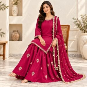 Maroon Pakistani Wedding Party Wear