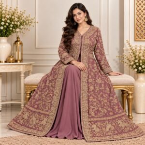 Mauve Bridal Maxi For Barat