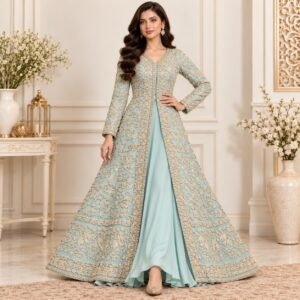 Mint Green Pakistan Walima Gown