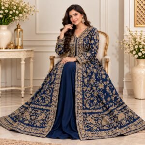 Navy Blue Bridal Maxi For Barat