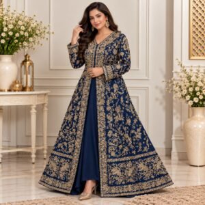 Navy Blue Bridal Maxi For Barat