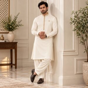 Off- White Mens Kurta for Wedding