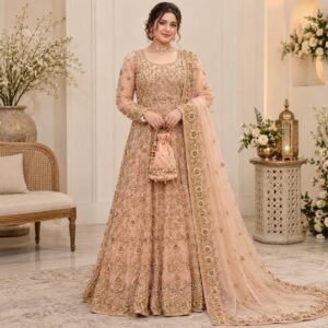 Peach Pakistan Walima Dresses