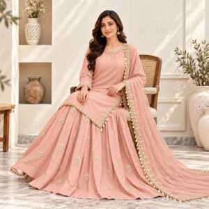 Peach Pakistani Wedding Guest Dresses