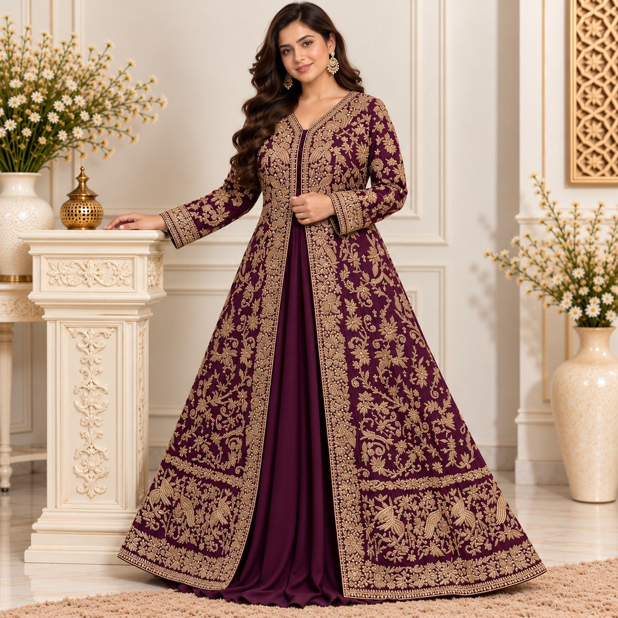 Plum Pakistani Bridal Maxi For Barat