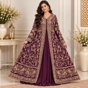 Plum Pakistani Bridal Maxi For Barat