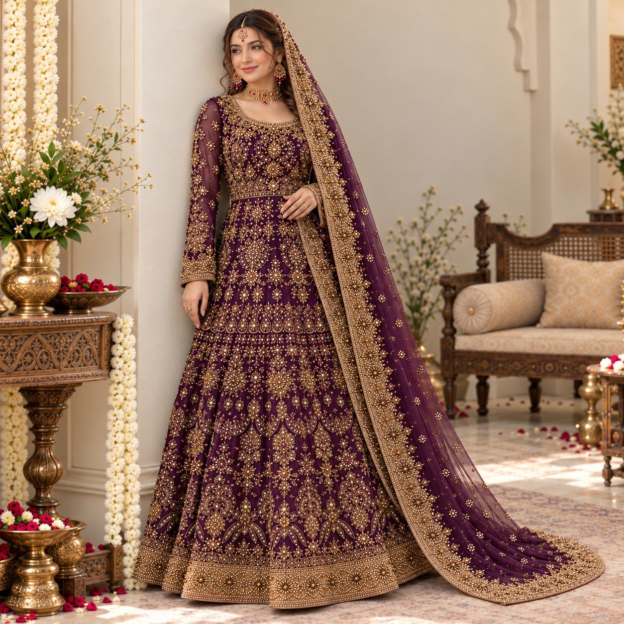 Plum Barat Dresses for Bridal