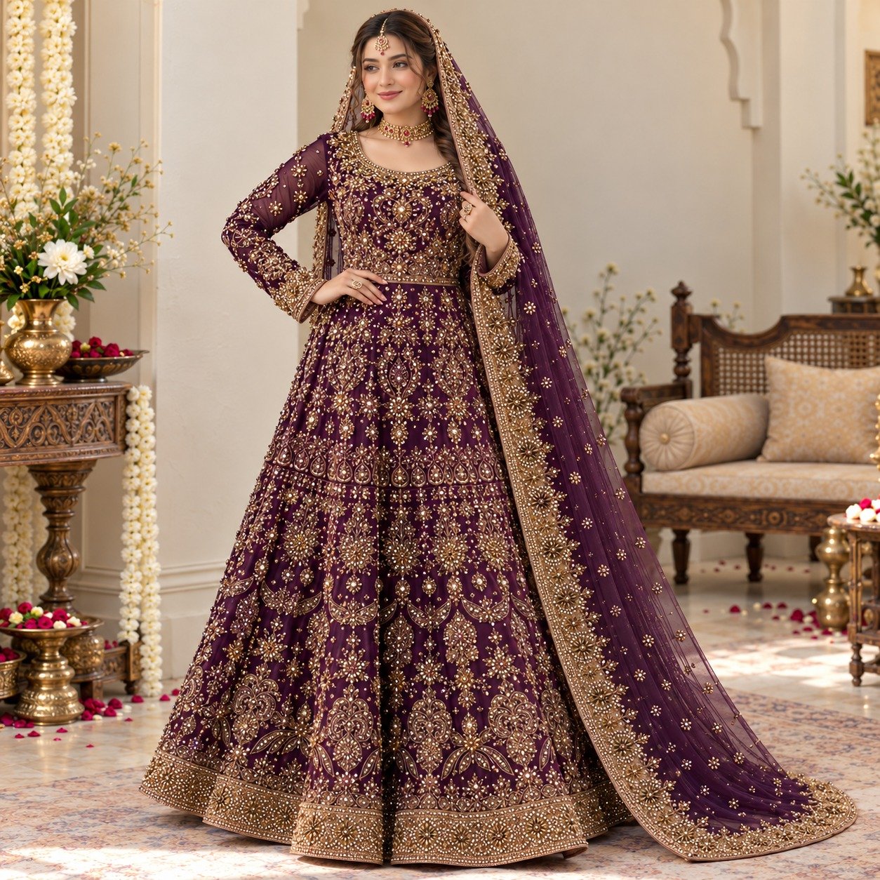 Plum Barat Dresses for Bridal
