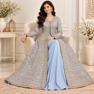 Powder Blue Walima Gown for Bridal