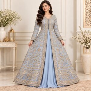 Powder Blue Walima Gown for Bridal