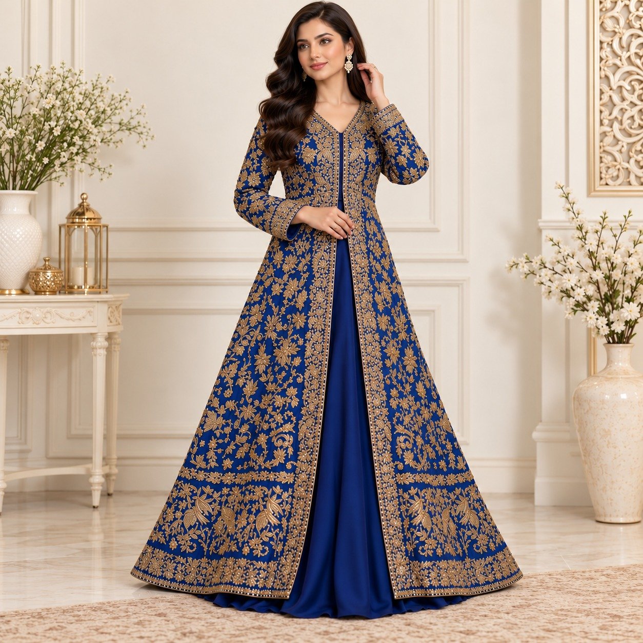 Royal Blue Pakistani Dresses for Barat