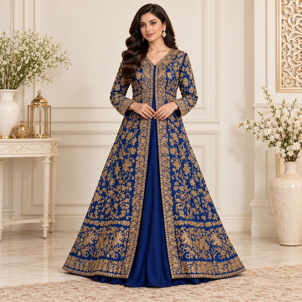 Royal Blue Pakistani Dresses for Barat