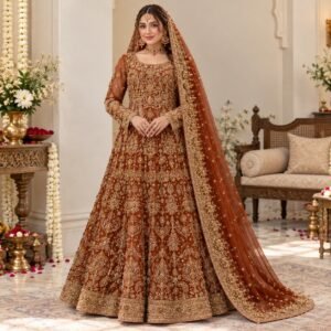 Rust Red Pakistan Barat Dresses